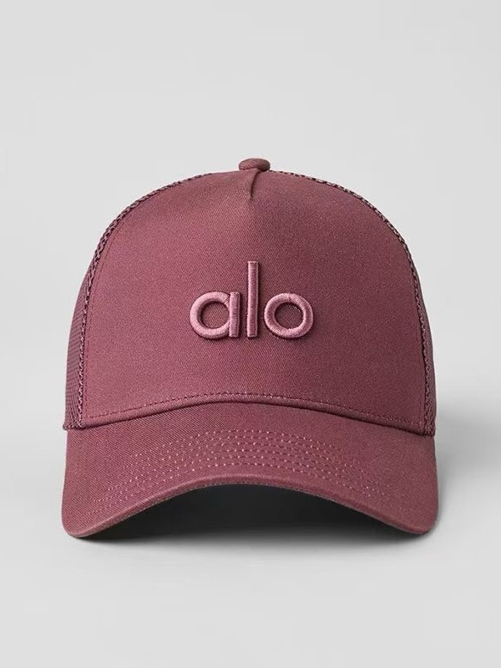 ALO Yoga Mauve Pink Logo Trucker Hat
